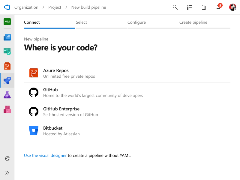 Simplifying the set up of an Azure Pipeline.